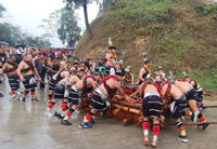 25th hornbill festival concludes with the stone pulling ceremony